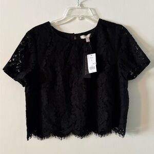 Banana Republic Black Lace Crop Top